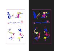 Temporary Tattoos Adult | Glow in Dark Tattoos + UV Stickers for Clubs & GD Concert 2025 | Black Light Reactive,40ps,054P