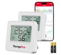 TempPro TP357 2 pezzi Termometro Ambiente 80M Bluetooth Interno Ricezione | Termometro da Casa con Monitor Remoto Igrometro Misuratore di Temperatura e Umidità con APP Precedentemente ThermoPro