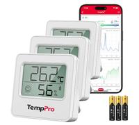 TempPro TP357 3 pezzi Termometro Ambiente 80M Bluetooth Interno Ricezione | Termometro da Casa con Monitor Remoto Igrometro Misuratore di Temperatura e Umidità con APP Precedentemente ThermoPro