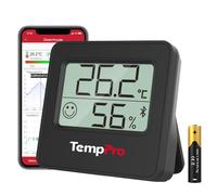 TempPro TP357 nero Termometro Ambiente 80M Bluetooth Interno Ricezione | Termometro da Casa con Monitor Remoto Igrometro Misuratore di Temperatura e Umidità con APP Precedentemente ThermoPro