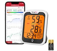 TempPro TP358 Termometro Igrometro Bluetooth Interno Con Orologio Integrato | 80m Retroilluminato con Controllo APP Termometro Igrometro per Serra Domestica termostato ambiente Precedentemente ThermoPro