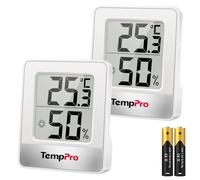 ThermoPro TP49-2 Piccolo Igrometro Digitale Termometro Interno Termometro Dell'atmosfera Monitor di Temperatura e Umidometro per il Comfort Home Office Termometro di Rettile, 2 Pezzi