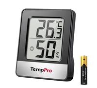 TempPro TP49 Mini Igrometro Termometro Digitale,Interno per Casa,nero