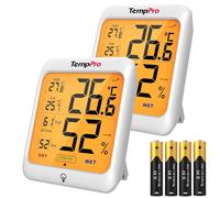 TempPro TP53 Termometro Igrometro Interno con Tocca Retroilluminazione | Misuratore di Umidità e Temperatura Ambiente Digitale Termoigrometro Professionale per Casa 2pezzi Precedentemente ThermoPro