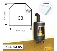Camino Placca IN Vetro Parascintille Piastra Forno Inferiore. C3