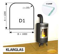 Camino Placca In Vetro Parascintille Piastra Forno Piattaforma Pavimento - D1