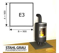 Temprix E3 Piastra Parafuoco In Acciaio Grigia 900x900x2mm