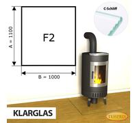 Temprix F2 Piastra Para-Fuoco in Vetro Trasparente 110x100 cm 6 mm