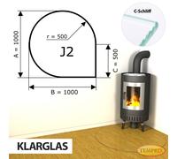 Temprix J2 Piastra Protezione Dal Fuoco ESG Vetro Trasparente 100x100 cm