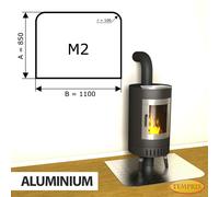 Temprix Kaminbodenplatte Aluminium Funkenschutz Riffelblech -M2