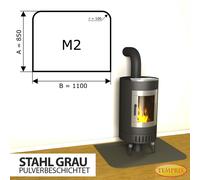 Temprix M2 Piastra Basamento Camino Antiscintille Acciaio Grigio 110x85 cm