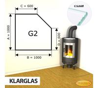 Camino Placca In Vetro Parascintille Piastra Forno Piattaforma Pavimento - G2