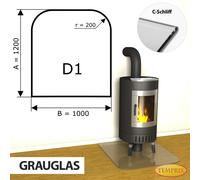 Temprix Piastra Para-fuoco in Vetro ESG Grauglas 120 x100 cm D1