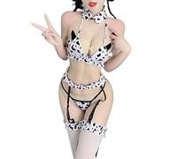 Temptshow Donne cow cosplay sexy lingerie esotica carino anime mucca bikini mucca costume giapponese lingerie (bikini), Taglia unica