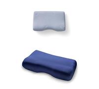 TEMPUR Set composto da cuscino Noxara taglia M e federa in jersey (Blu) | TEMPUR Cuscino ergonomico cervicale per chi dorme sulla schiena e sul fianco con federa abbinata color blu
