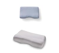TEMPUR Set composto da cuscino Noxara taglia M e federa in jersey (Platino) | TEMPUR Cuscino ergonomico cervicale per chi dorme sulla schiena e sul fianco con federa abbinata color platino