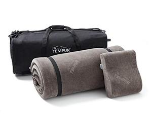 TEMPUR set da viaggio 3 pezzi con pratico trolley, cuscino cervicale da viaggio e topper da viaggio, 5,5 kg