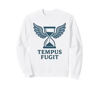 Tempus Fugit - Clessidra a Forma di Ali con Frase Latina Felpa