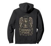 Tempus Fugit - Clessidra a Forma di Ali d'Angelo, Stile Latino Gotico, Felpa con Cappuccio