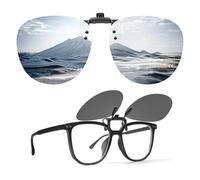TEMSO Occhiali da sole con clip per uomo e donna, occhiali da sole classici polarizzati a clip per guida, visione chiara, antiriflesso, Specchio Argento Cat.3, XL 60*53MM