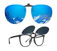 TEMSO Occhiali da sole con clip per uomo e donna, occhiali da sole classici polarizzati a clip per guida, visione chiara, antiriflesso, Specchio Blu Cat.3, XL 60*53MM