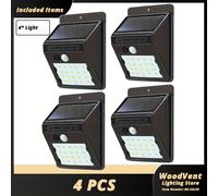 TEMU 1/2/4pcs LED Solare Applique, 20 Perline Smart Applique, Luci con di , 3 Modalità Illuminazione, Luce Decorativa per Giardino e Patio Esterno, Luci d'Emergenza per e Corridoi