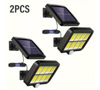 TEMU 1/2 pezzi Applique Solare da Parete per , 160COB 3 Modalità di Illuminazione con , Luce di Percorso con Illuminazione di Inondazione Grande per , Garage,