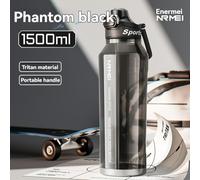 TEMU 1 borraccia in , con marcature della capacità, resistente e anti-caduta, nuovo stile, doppi porti per bere, con cannuccia, portatile, adatta per fitness sportivo, uso esterno