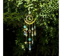 TEMU 1 ciondolo a campana eolica in a forma di stella e luna, per il mercato transfrontaliero, artigianato in per la decorazione del giardino, cattura sole