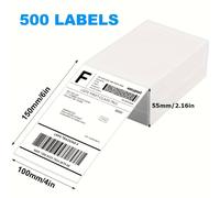 TEMU 1 confezione (500 pezzi) Etichette termiche dirette 4" x 6" (100x150mm) con linea perforata per stampanti termiche - Compatibili con stampanti Zebra Rollo xprinter