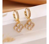 TEMU 1 di Eleganti Orecchini Pendenti con Design a , Intarsiati in Rame e Zirconia , Squisiti e Lussuosi, Adatti alle Donne da Indossare in Banquet e Feste Gamma o Come Regalo
