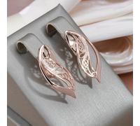TEMU 1 di Orecchini Vintage con Foglia Cava e - Gioielli Eleganti in di Rame per Matrimoni, Feste e Quotidianità, Design Intagliato e , e Senza Foratura, Regalo Versatile per San Valentino ed Tutto l'
