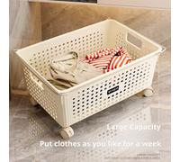 TEMU 1 pz Cesto Portaoggetti Bagno | Organizer Sottopensile , Plastica, con Ruote per Facile Spostamento, Stile Boho di Life