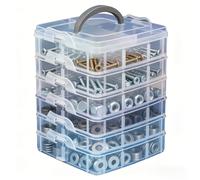 TEMU 1 pz Scatola portaoggetti a 6 con 36 scomparti, e , custodia organizer con chiusura a per viti, bulloni, rondelle, perline e piccole parti