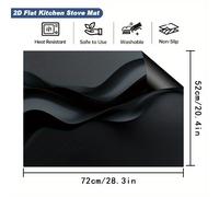 TEMU 1 pz. Tappetino protettivo piatto 2D per da cucina con design astratto a linee ondulate, dimensioni 72X52 cm. per coprire elettrici, lavatrici, asciugatrici e piani cottura in vetro