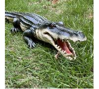 TEMU 1 pz, un ornamento a forma di coccodrillo che aspetta di - Lunghezza 13 pollici - realistico, design di animale - Può utilizzato per decorare giardini, cortili - Questo è un regalo per le feste