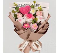 TEMU 1 Set, Bouquet di Rose Artificiose Fatte a e Viola a , Kit Regalo per Donne, per San Valentino & Decorazione Casa, per Natale