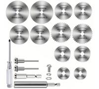 TEMU 1 Set di disco da taglio ad velocità - con barra di collegamento esagonale lunga e corta - Set di 17 pezzi di utensili da taglio, per tagliare tubi in PVC, legno e metallo (con cacciavite)