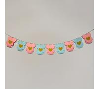 TEMU 1 Set di Girofiori per Baby Shower con Body a Maniche Corte - Striscione per del Sesso e Compleanno, 9 Pezzi di Body nel Set