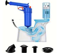 TEMU 1 Set Strumento per Sbloccare Scarichi con 4 Ventose, Sturalavandini ad Pressione, Pulitore per WC/Tubi/Lavello/Scarico Vasca, Apri-Scarichi per Bagno , Attrezzo per Disintasamento Tubi Intasati