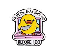 TEMU 1 smaltata "Spero che questo'email ti che io " con anellino a forma di anatra, spille da , spille da schiena per , spille da per vestiti, da donna, gioielli carini, idea regalo