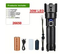 TEMU 1 torcia LED tra le più potenti, luce ricaricabile USB, torcia tattica ad capacità per illuminazione a