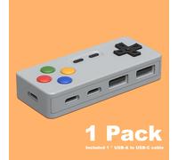 TEMU 1 USB a Forma di Controller per Giochi Cartoon, Splitter 4 Porte, 2x USB e 2x Type-C