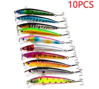TEMU 10 pezzi 10 cm 7,5 g esca artificiale rigida Wobbler, galleggiante Minnow Crankbait esca da pesca per carpe, attrezzatura da pesca per pesci per l'oceano, il fiume e il mare