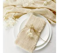 TEMU 10 pezzi 32X32Cm Garza Tovagliolo All'ingrosso Tovaglioli Riutilizzabili Strofinaccio da Tè Matrimonio Festa Natale Decorazione Retro Tovaglioli con Bordi