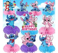 TEMU 10 pezzi Disney Stitch Decorazioni Centrotavola per Feste, Set di Ornamenti a d'Ape Stitch e , per Scene di Feste a Tema e un Regalo Decorativo Delicato per