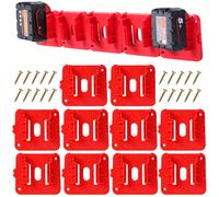 TEMU 10 Pezzi Porta Batteria 18V, Organizer da Muro per Batterie, per Furgone da Lavoro, Scaffale, Cassetta degli Attrezzi