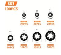 TEMU 100 pezzi di rondelle a M3-M12, anelli di ritenuta e set combinato per fissaggio cuscinetti