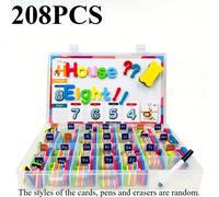 TEMU 104/208 pezzi di lettere magnetiche colorate, set di lettere, 1/2 set di 26 lettere maiuscole e 3/6 set di 26 lettere minuscole, anche fornito con penna a base e gomma