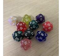 TEMU 10pcs/set 20-Sided Digital Dice - Vibrant Colors, Durable Acrylic, per Giochi Matematici e Giochi da Tavolo, Dadi Matematici Educativi|Set di Dadi Vibranti|Display di